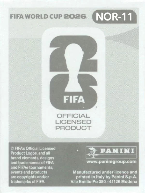 Panini FIFA World Cup 2026 Sticker NOR 11 Sander Berge International Edition
