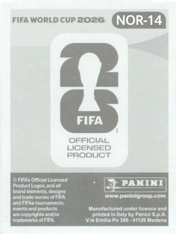 Panini FIFA World Cup 2026 Sticker NOR 14 Patrick Berg International Edition