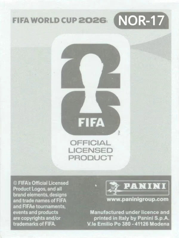 Panini FIFA World Cup 2026 Sticker NOR 17 Aron Dønnum International Edition