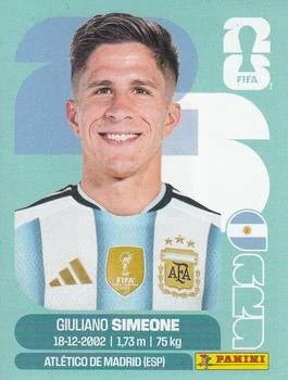 Panini FIFA World Cup 2026 Sticker ARG 20 Giuliano Simeone International Edition