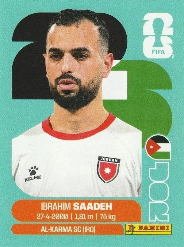 Panini FIFA World Cup 2026 Sticker JOR 9 Ibrahim Saadeh International Edition