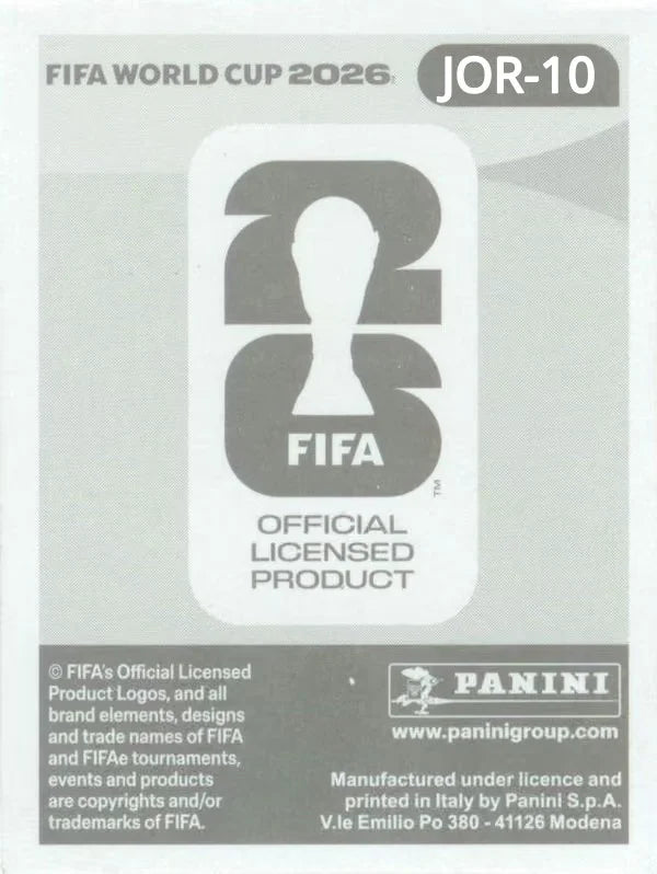 Panini FIFA World Cup 2026 Sticker JOR 10 Nizar Al-Rashdan International Edition