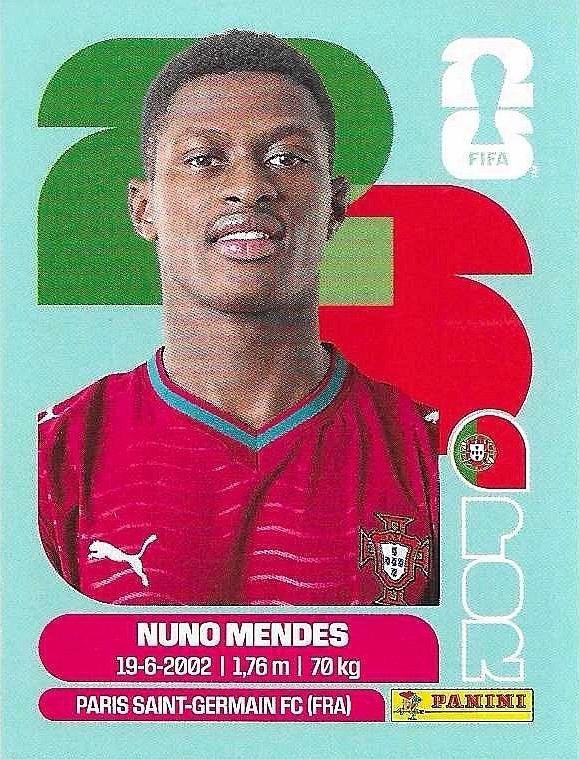 Panini FIFA World Cup 2026 Sticker POR 7 Nuno Mendes International Edition