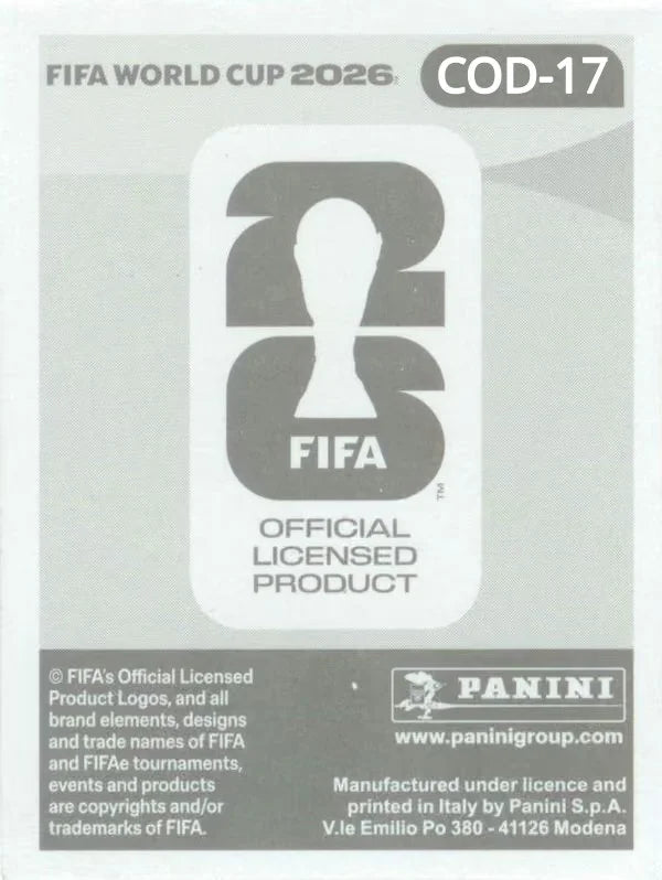 Panini FIFA World Cup 2026 Sticker COD 17 Brian Cipenga International Edition