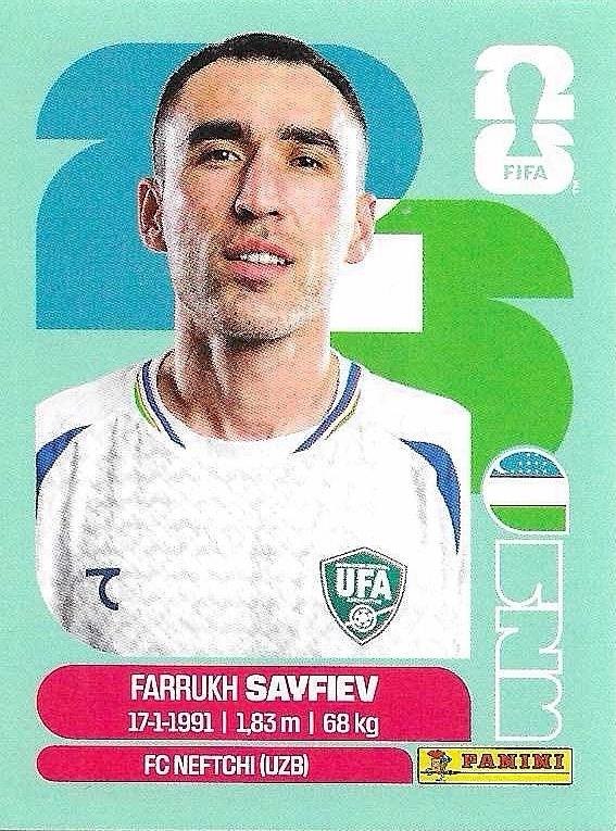Panini FIFA World Cup 2026 Sticker UZB 3 Farrukh Savfiev International Edition