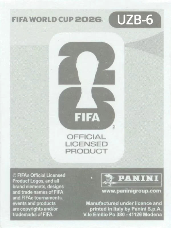 Panini FIFA World Cup 2026 Sticker UZB 6 Husniddin Aliqulov International Edition