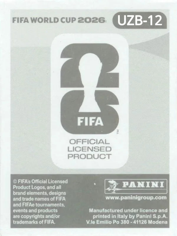 Panini FIFA World Cup 2026 Sticker UZB 12 Jamshid Iskanderov International Edition