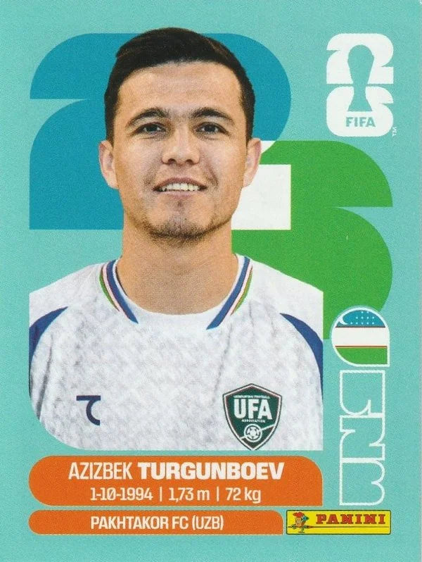 Panini FIFA World Cup 2026 Sticker UZB 14 Azizbek Turgunboev International Edition