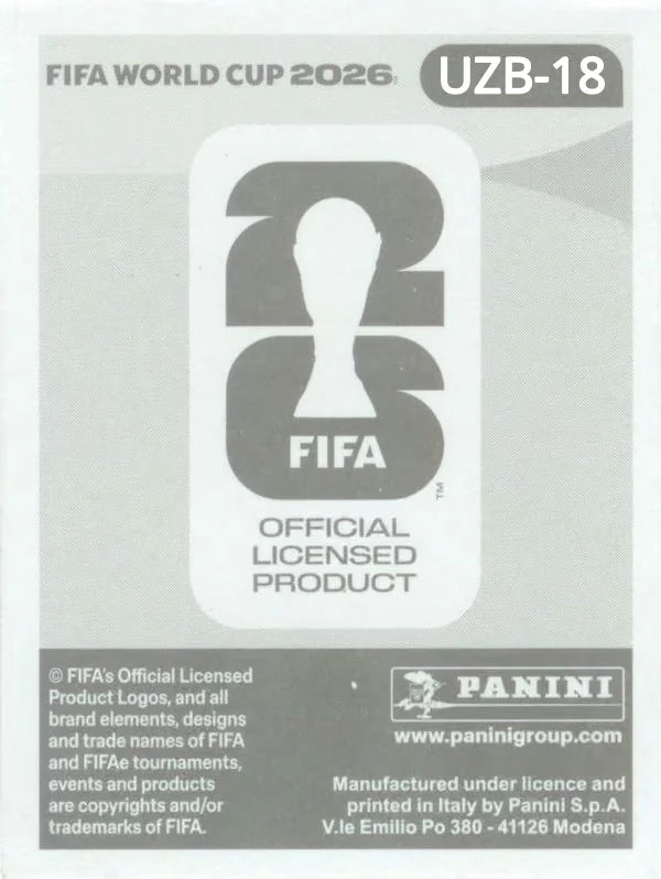 Panini FIFA World Cup 2026 Sticker UZB 18 Jaloliddin Masharipov International Edition