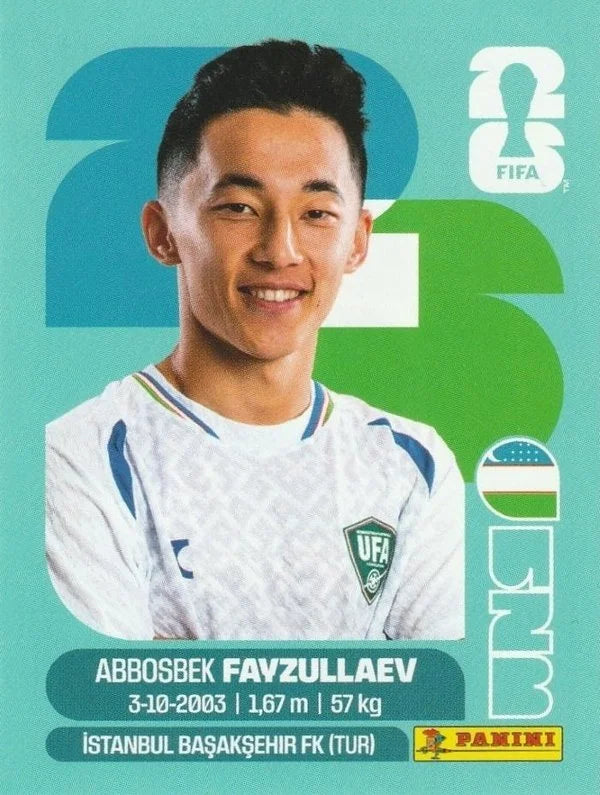 Panini FIFA World Cup 2026 Sticker UZB 20 Abbosbek Fayzullaev International Edition