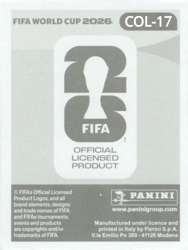 Panini FIFA World Cup 2026 Sticker COL 17 Jhon Arias International Edition