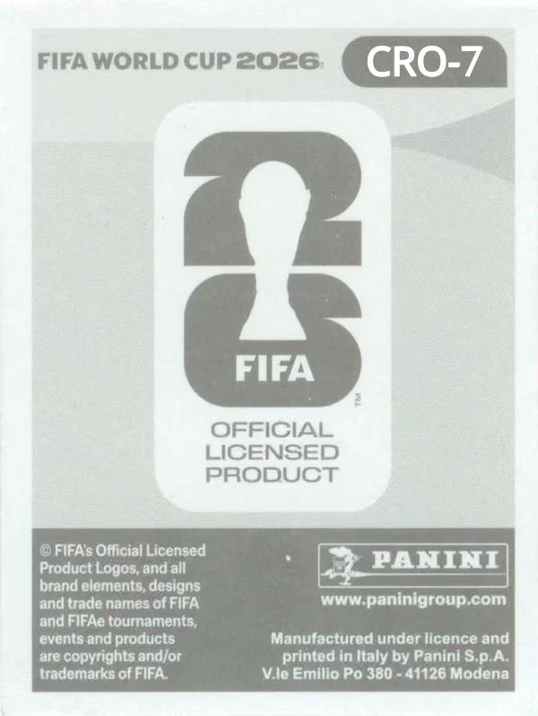 Panini FIFA World Cup 2026 Sticker CRO 7 Josip Sutalo International Edition