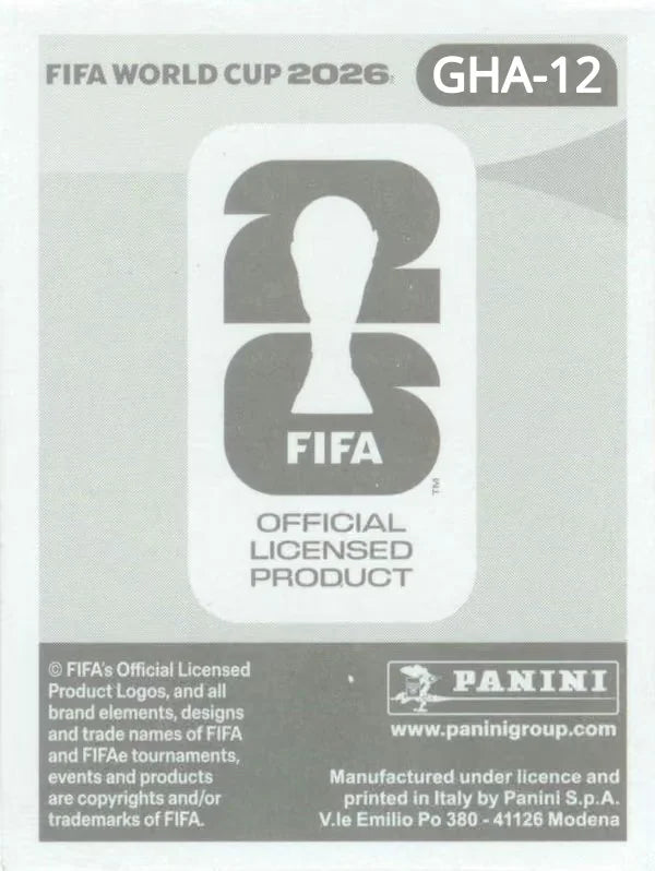 Panini FIFA World Cup 2026 Sticker GHA 12 Kamaldeen Sulemana International Edition