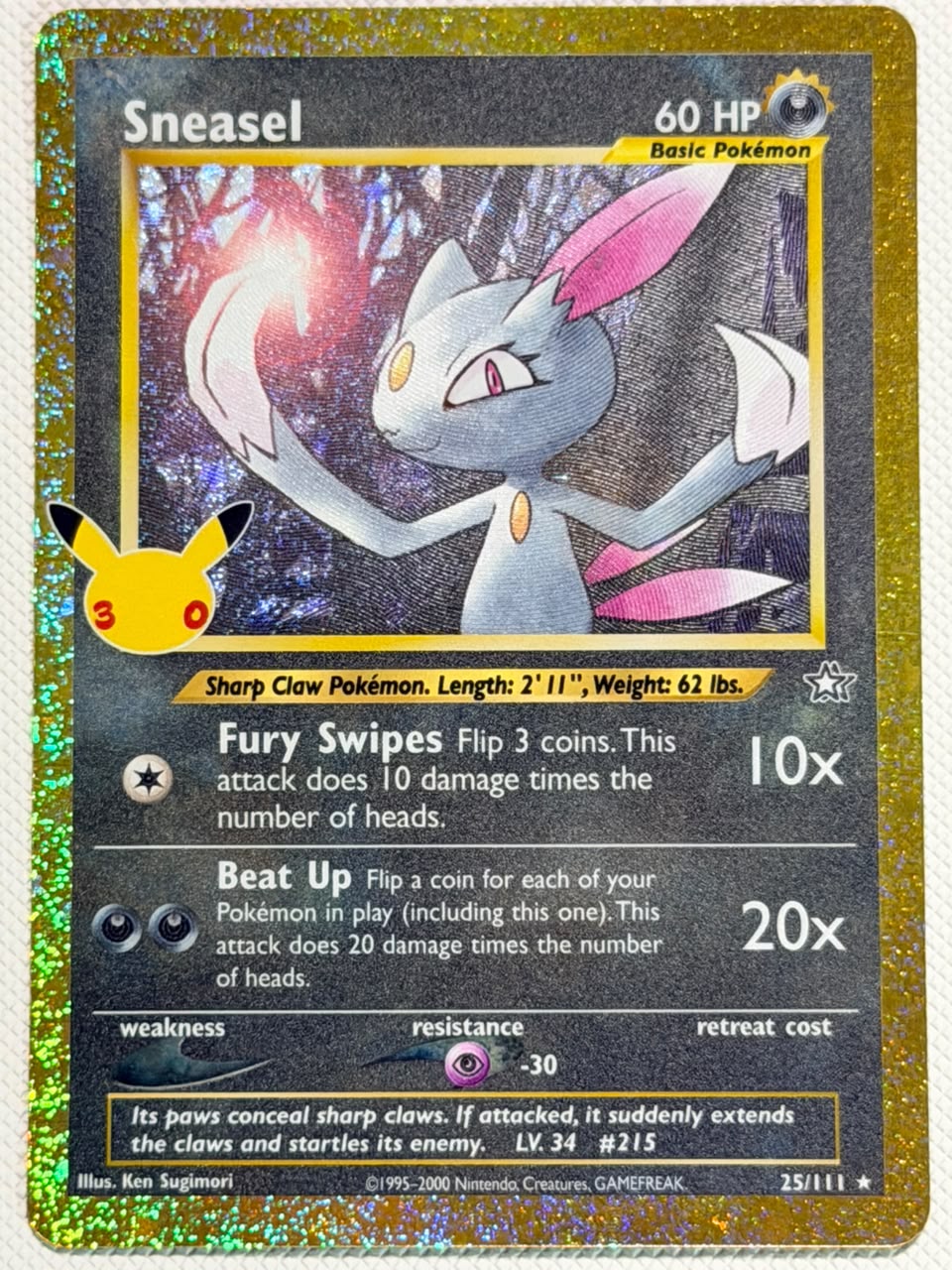 Sneasel 30th Celebration: Classic Collection Classic Collection • 25/111 Holofoil