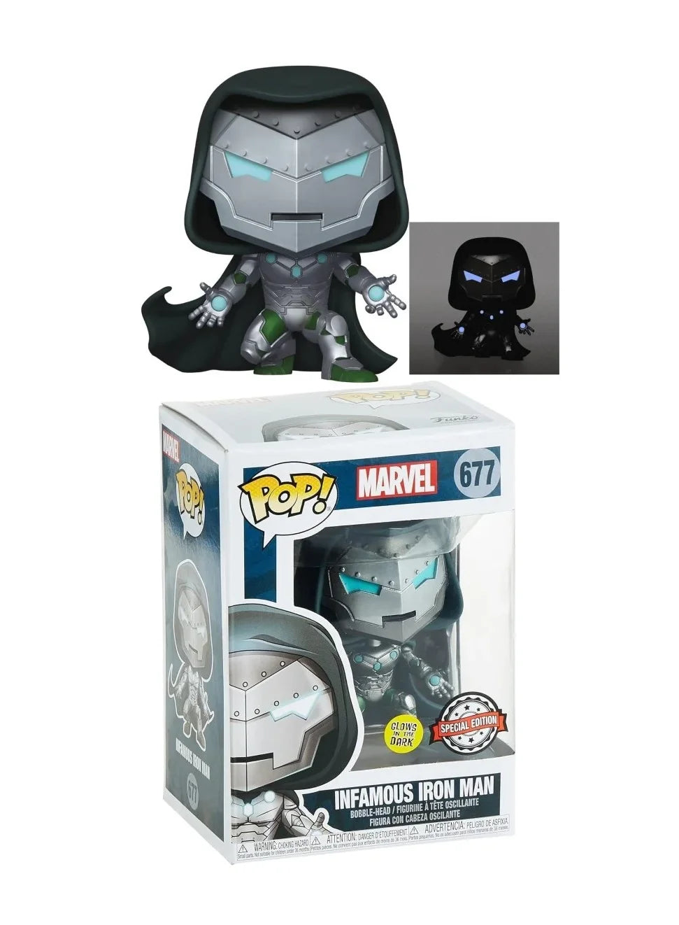 Funko POP! Marvel - Infamous Iron Man (Glow) #677, Special Edition Exclusive