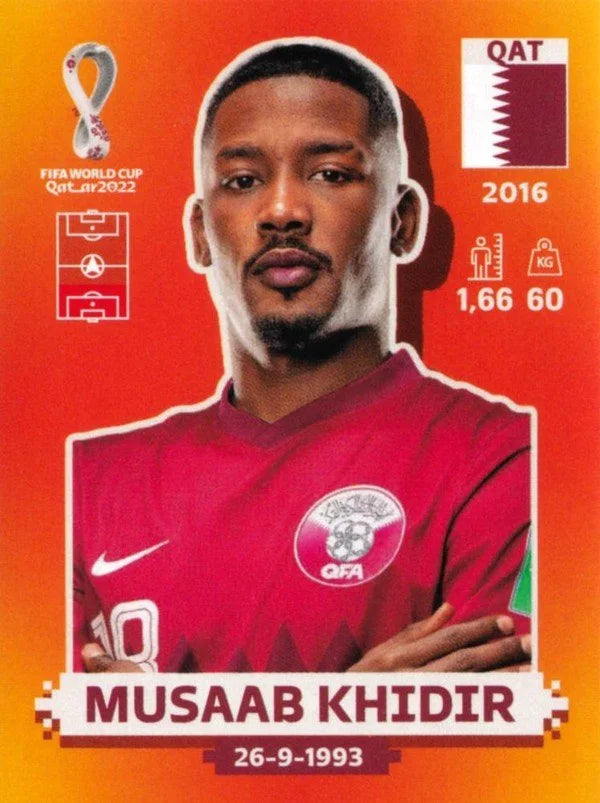 Panini FIFA World Cup Qatar 2022 Sticker QAT 7 Musaab Khidir Orange