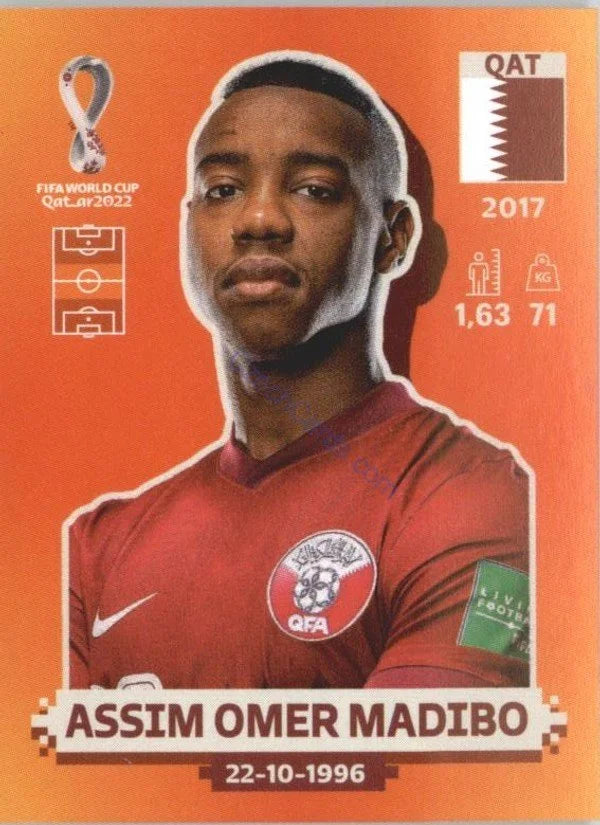 Panini FIFA World Cup Qatar 2022 Sticker QAT 13 Assim Omer Madibo Orange