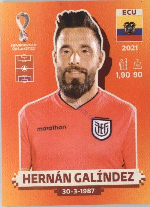 Panini FIFA World Cup Qatar 2022 Sticker ECU 2 Hernán Galíndez Orange