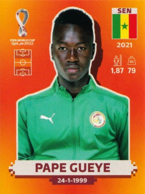 Panini FIFA World Cup Qatar 2022 Sticker SEN 12 Pape Gueye Orange