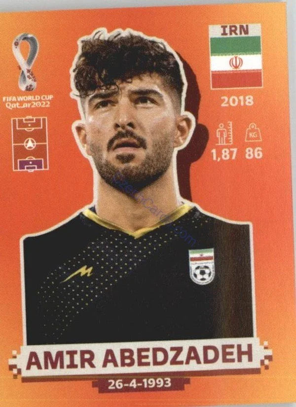 Panini FIFA World Cup Qatar 2022 Sticker IRN 2 Amir Abedzadeh Orange