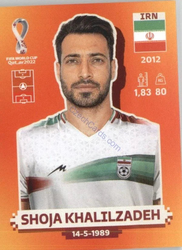Panini FIFA World Cup Qatar 2022 Sticker IRN 7 Shoja Khalilzadeh Orange