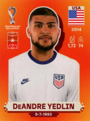Panini FIFA World Cup Qatar 2022 Sticker USA 8 DeAndre Yedlin Orange