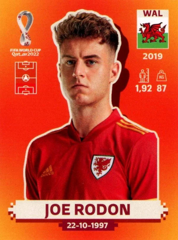 Panini FIFA World Cup Qatar 2022 Sticker WAL 9 Joe Rodon Orange