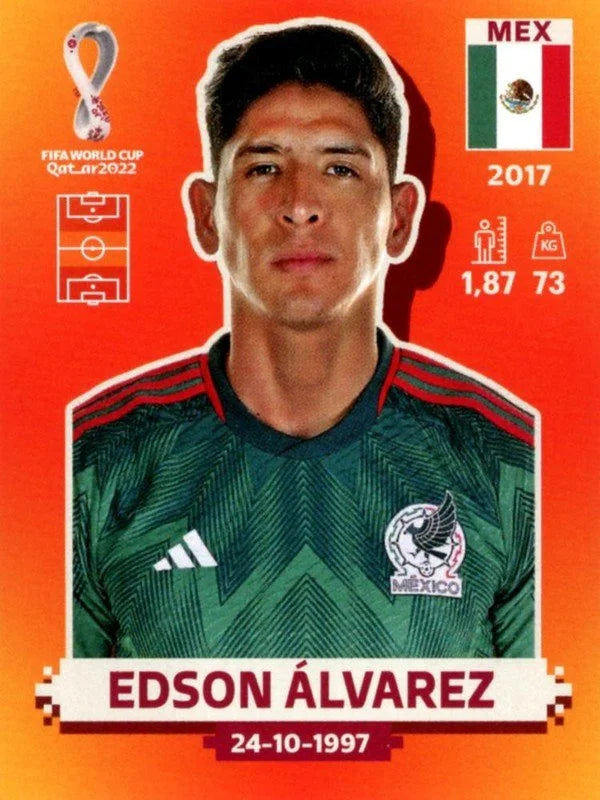 Panini FIFA World Cup Qatar 2022 Sticker MEX 10 Edson Álvarez Orange