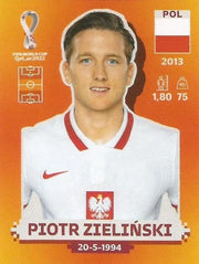 Panini FIFA World Cup Qatar 2022 Sticker POL 15 Piotr Zieliński Orange