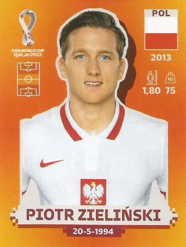 Panini FIFA World Cup Qatar 2022 Sticker POL 15 Piotr Zieliński Orange