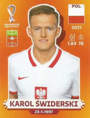 Panini FIFA World Cup Qatar 2022 Sticker POL 19 Karol Świderski Orange