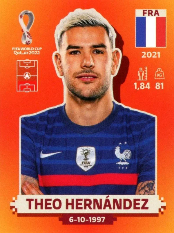Panini FIFA World Cup Qatar 2022 Sticker FRA 5 Theo Hernández Orange