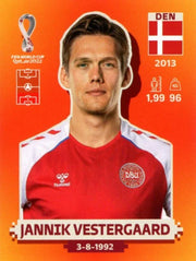 Panini FIFA World Cup Qatar 2022 Sticker DEN 8 Jannik Vestergaard Orange