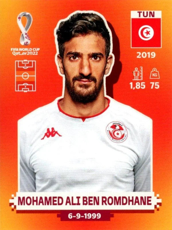 Panini FIFA World Cup Qatar 2022 Sticker TUN 11 Mohamed Ali Ben Romdhane Orange
