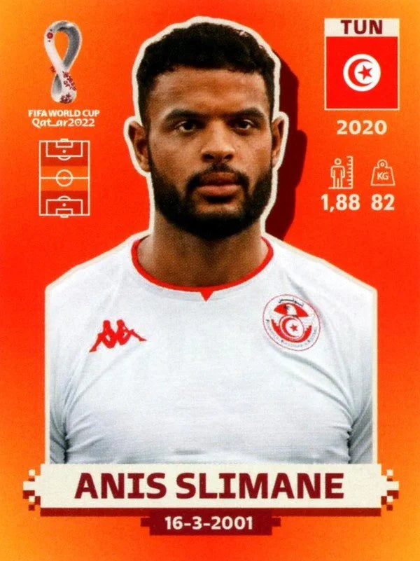 Panini FIFA World Cup Qatar 2022 Sticker TUN 16 Anis Slimane Orange