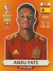 Panini FIFA World Cup Qatar 2022 Sticker ESP 16 Ansu Fati Orange