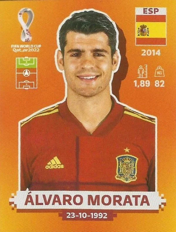 Panini FIFA World Cup Qatar 2022 Sticker ESP 18 Álvaro Morata Orange