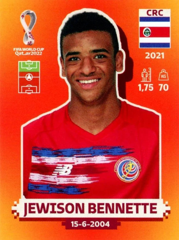 Panini FIFA World Cup Qatar 2022 Sticker CRC 15 Jewison Bennette Orange