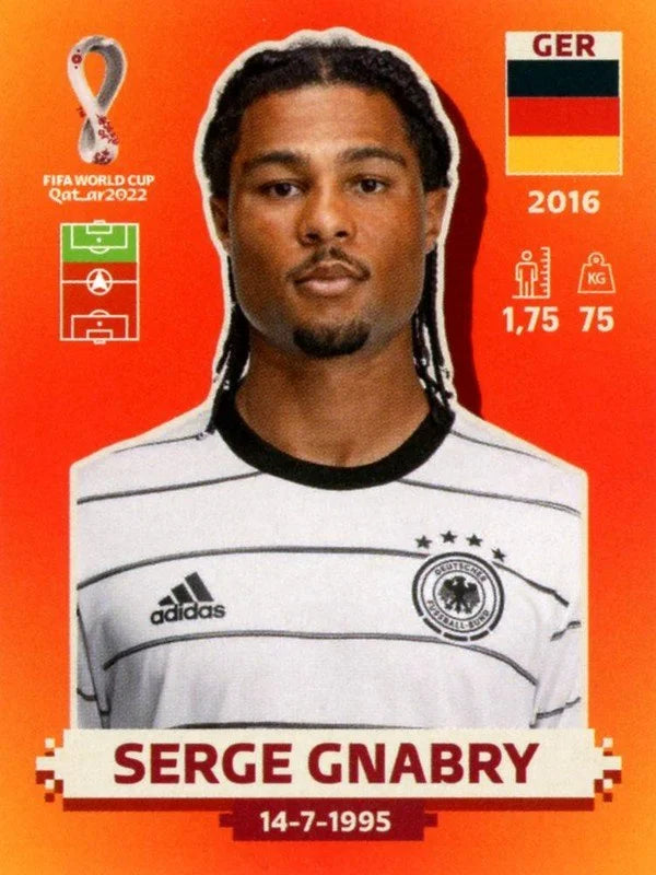 Panini FIFA World Cup Qatar 2022 Sticker GER 15 Serge Gnabry Orange