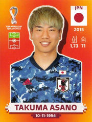 Panini FIFA World Cup Qatar 2022 Sticker JPN 14 Takuma Asano Orange