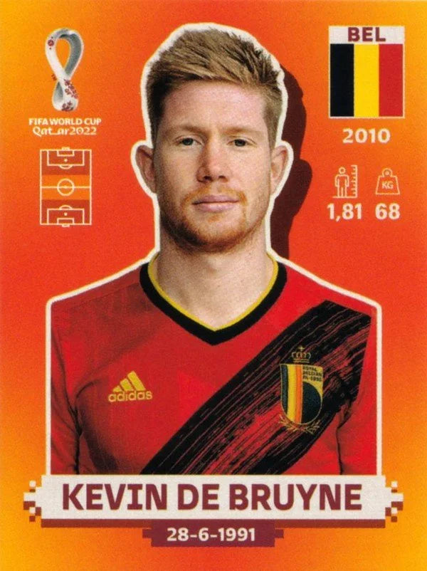 Panini FIFA World Cup Qatar 2022 Sticker BEL 10 Kevin De Bruyne Orange