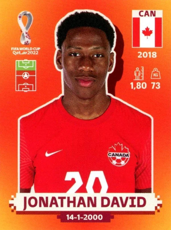 Panini FIFA World Cup Qatar 2022 Sticker CAN 17 Jonathan David Orange