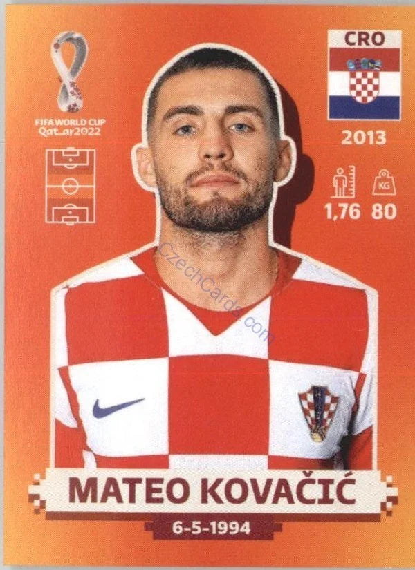 Panini FIFA World Cup Qatar 2022 Sticker CRO 11 Mateo Kovačić Orange