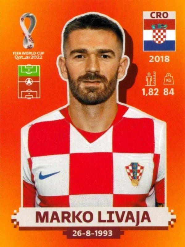 Panini FIFA World Cup Qatar 2022 Sticker CRO 18 Marko Livaja Orange