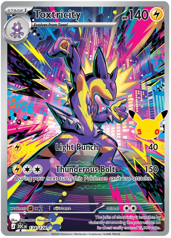 Toxtricity 30th Celebration Illustration Rare • 134/128 Holofoil