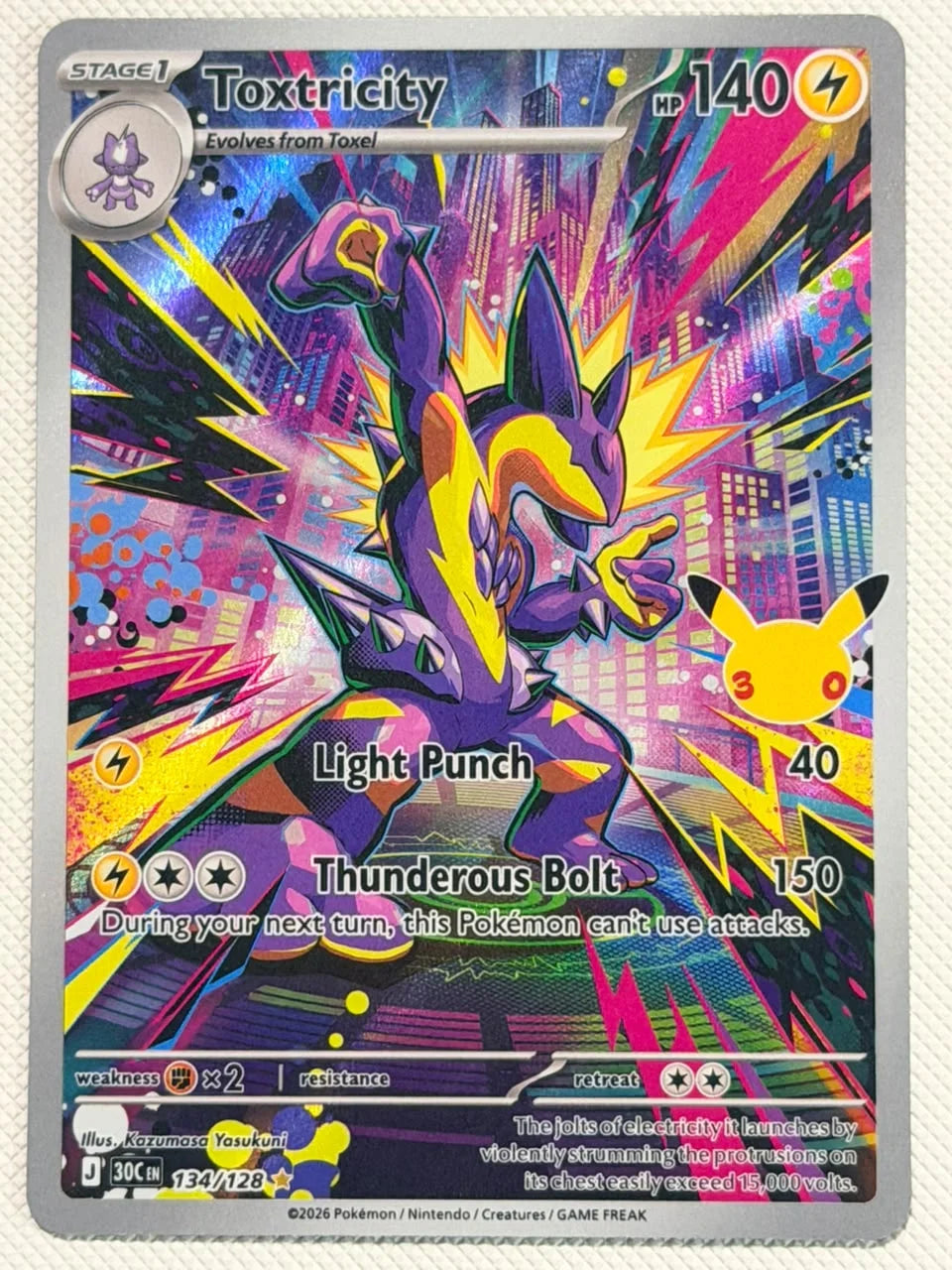 Toxtricity 30th Celebration Illustration Rare • 134/128 Holofoil