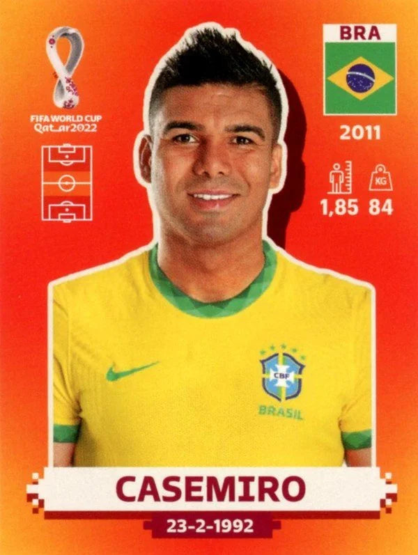 Panini FIFA World Cup Qatar 2022 Sticker BRA 9 Casemiro Orange