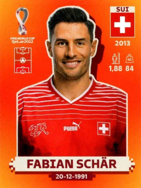 Panini FIFA World Cup Qatar 2022 Sticker SUI 8 Fabian Schär Orange