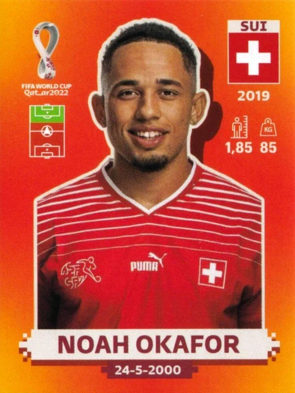 Panini FIFA World Cup Qatar 2022 Sticker SUI 17 Noah Okafor Orange