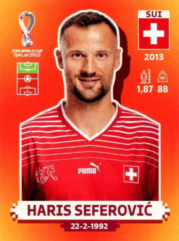 Panini FIFA World Cup Qatar 2022 Sticker SUI 18 Haris Seferović Orange